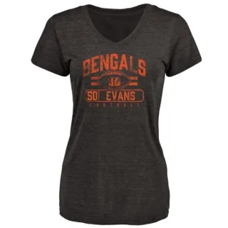 Jordan Evans Women's Cincinnati Bengals Flanker Tri-Blend T-Shirt - Black