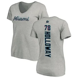 Jordan Holloway Women's Miami Marlins Backer Slim Fit T-Shirt - Ash