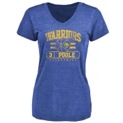 Jordan Poole Women's Golden State Warriors Royal Baseline Tri-Blend T-Shirt