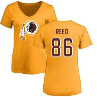 Jordan Reed Women's Washington Redskins Name & Number Logo Slim Fit T-Shirt - Gold