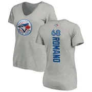 Jordan Romano Women's Toronto Blue Jays Backer Slim Fit T-Shirt - Ash