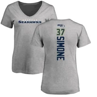 Jordan Simone Women's Seattle Seahawks Backer V-Neck T-Shirt - Ash