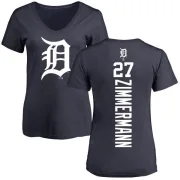 Jordan Zimmermann Women's Detroit Tigers Backer Slim Fit T-Shirt - Navy