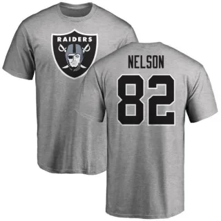 Jordy Nelson Oakland Raiders Name & Number Logo T-Shirt - Ash