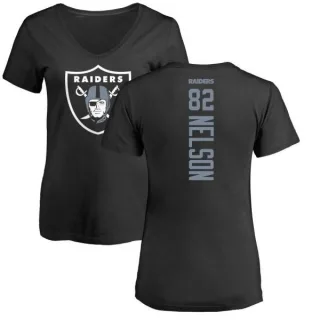 Jordy Nelson Women's Oakland Raiders Backer Slim Fit T-Shirt - Black