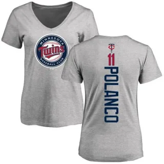 Jorge Polanco Women's Minnesota Twins Backer Slim Fit T-Shirt - Ash