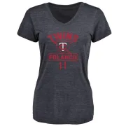 Jorge Polanco Women's Minnesota Twins Base Runner Tri-Blend T-Shirt - Navy