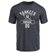 Jorge Posada New York Yankees Base Runner Tri-Blend T-Shirt - Navy