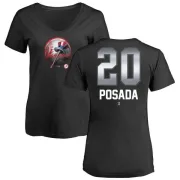 Jorge Posada Women's New York Yankees Midnight Mascot V-Neck T-Shirt - Black