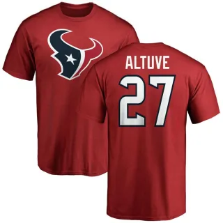 Jose Altuve Houston Texans Name & Number Logo T-Shirt - Red