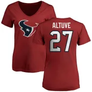 Jose Altuve Women's Houston Texans Name & Number Logo Slim Fit T-Shirt - Red