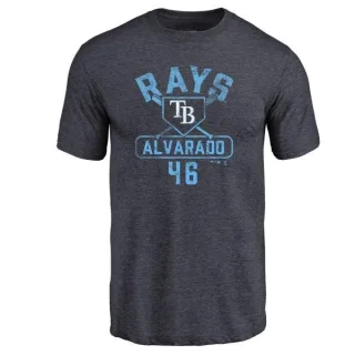 Jose Alvarado Tampa Bay Rays Base Runner Tri-Blend T-Shirt - Navy