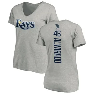 Jose Alvarado Women's Tampa Bay Rays Backer Slim Fit T-Shirt - Ash