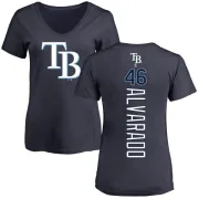 Jose Alvarado Women's Tampa Bay Rays Backer Slim Fit T-Shirt - Navy