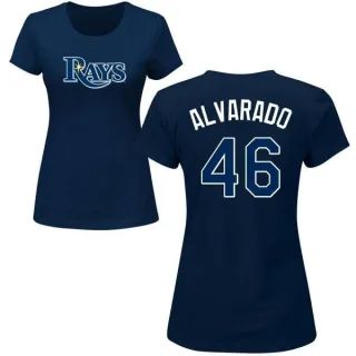 Jose Alvarado Women's Tampa Bay Rays Name & Number T-Shirt - Navy