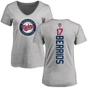 Jose Berrios Women's Minnesota Twins Backer Slim Fit T-Shirt - Ash