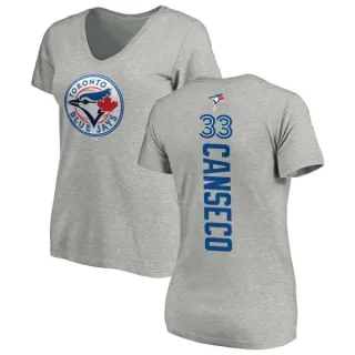 Jose Canseco Women's Toronto Blue Jays Backer Slim Fit T-Shirt - Ash