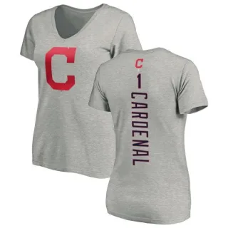 Jose Cardenal Women's Cleveland Indians Backer Slim Fit T-Shirt - Ash