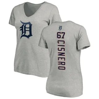 José Cisnero Women's Detroit Tigers Backer Slim Fit T-Shirt - Ash