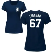 José Cisnero Women's Detroit Tigers Name & Number T-Shirt - Navy