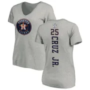 Jose Cruz Jr. Women's Houston Astros Backer Slim Fit T-Shirt - Ash