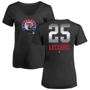 Jose Leclerc Women's Texas Rangers Midnight Mascot V-Neck T-Shirt - Black