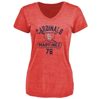 Jose Martinez Women's St. Louis Cardinals Base Runner Tri-Blend T-Shirt - Red