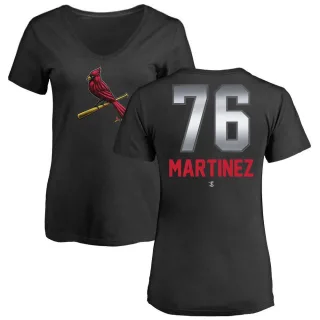 Jose Martinez Women's St. Louis Cardinals Midnight Mascot V-Neck T-Shirt - Black