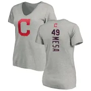 Jose Mesa Women's Cleveland Indians Backer Slim Fit T-Shirt - Ash