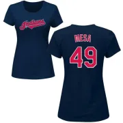 Jose Mesa Women's Cleveland Indians Name & Number T-Shirt - Navy