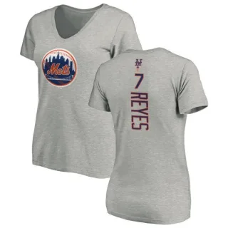 Jose Reyes Women's New York Mets Backer Slim Fit T-Shirt - Ash