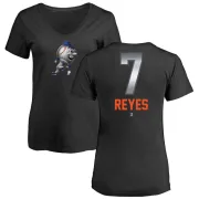 Jose Reyes Women's New York Mets Midnight Mascot V-Neck T-Shirt - Black