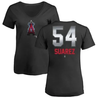 Jose Suarez Women's Los Angeles Angels Midnight Mascot V-Neck T-Shirt - Black