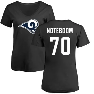 Joseph Noteboom Women's Los Angeles Rams Name & Number Logo Slim Fit T-Shirt - Black