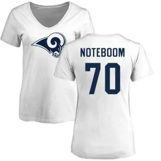 Joseph Noteboom Women's Los Angeles Rams Name & Number Logo Slim Fit T-Shirt - White