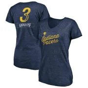 Joseph Young Women's Indiana Pacers Navy Sideline Tri-Blend V-Neck T-Shirt