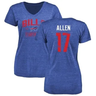 Josh Allen Women's Buffalo Bills Distressed Name & Number Tri-Blend T-Shirt - Royal