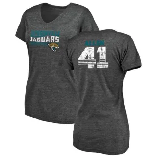 Josh Allen Women's Jacksonville Jaguars Retro Tri-Blend V-Neck T-Shirt - Black