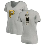 Josh Bell Women's Pittsburgh Pirates Backer Slim Fit T-Shirt - Ash