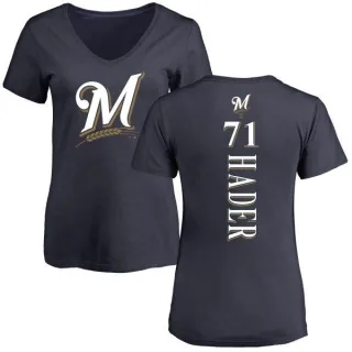 Josh Hader Women's Milwaukee Brewers Backer Slim Fit T-Shirt - Navy