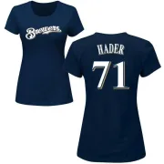 Josh Hader Women's Milwaukee Brewers Name & Number T-Shirt - Navy