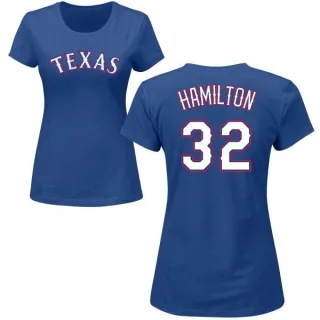 Josh Hamilton Women's Texas Rangers Name & Number T-Shirt - Royal