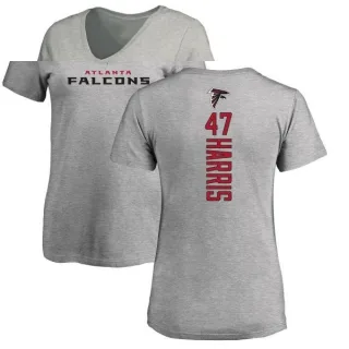 Josh Harris Women's Atlanta Falcons Backer V-Neck T-Shirt - Ash