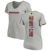 Josh Harvey-Clemons Women's Washington Redskins Backer V-Neck T-Shirt - Ash