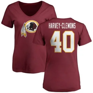 Josh Harvey-Clemons Women's Washington Redskins Name & Number Logo Slim Fit T-Shirt - Maroon