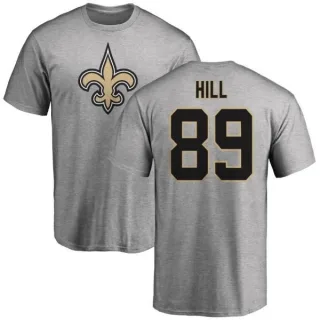 Josh Hill New Orleans Saints Name & Number Logo T-Shirt - Ash