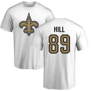 Josh Hill New Orleans Saints Name & Number Logo T-Shirt - White