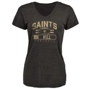 Josh Hill Women's New Orleans Saints Flanker Tri-Blend T-Shirt - Black