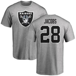 Josh Jacobs Oakland Raiders Name & Number Logo T-Shirt - Ash