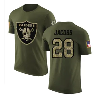 Josh Jacobs Oakland Raiders Olive Salute to Service Legend T-Shirt